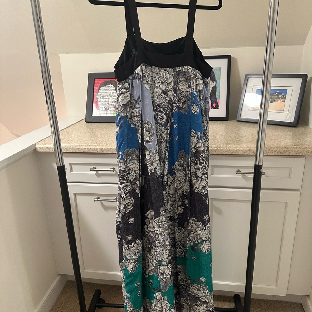 ATSU Floral Maxi Dress in Blue and Green - Picture 3 of 7
